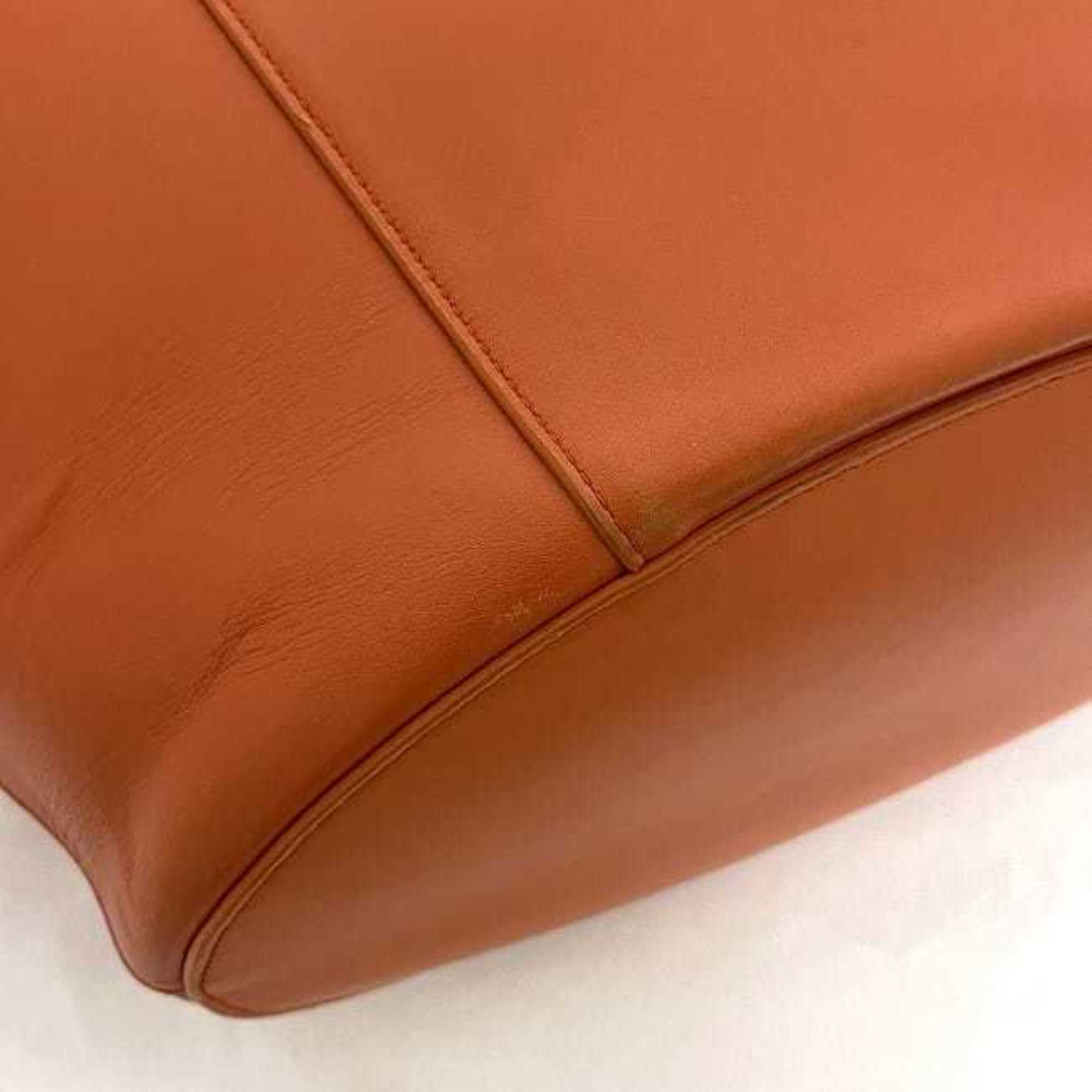 Bottega Veneta Orange Leather Basket Tote Bag