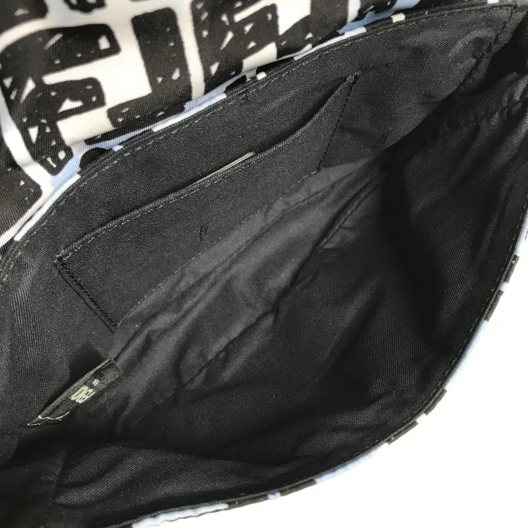 Fendi Black Blue Nylon Baguette Bag Pochette Shoulder Bag