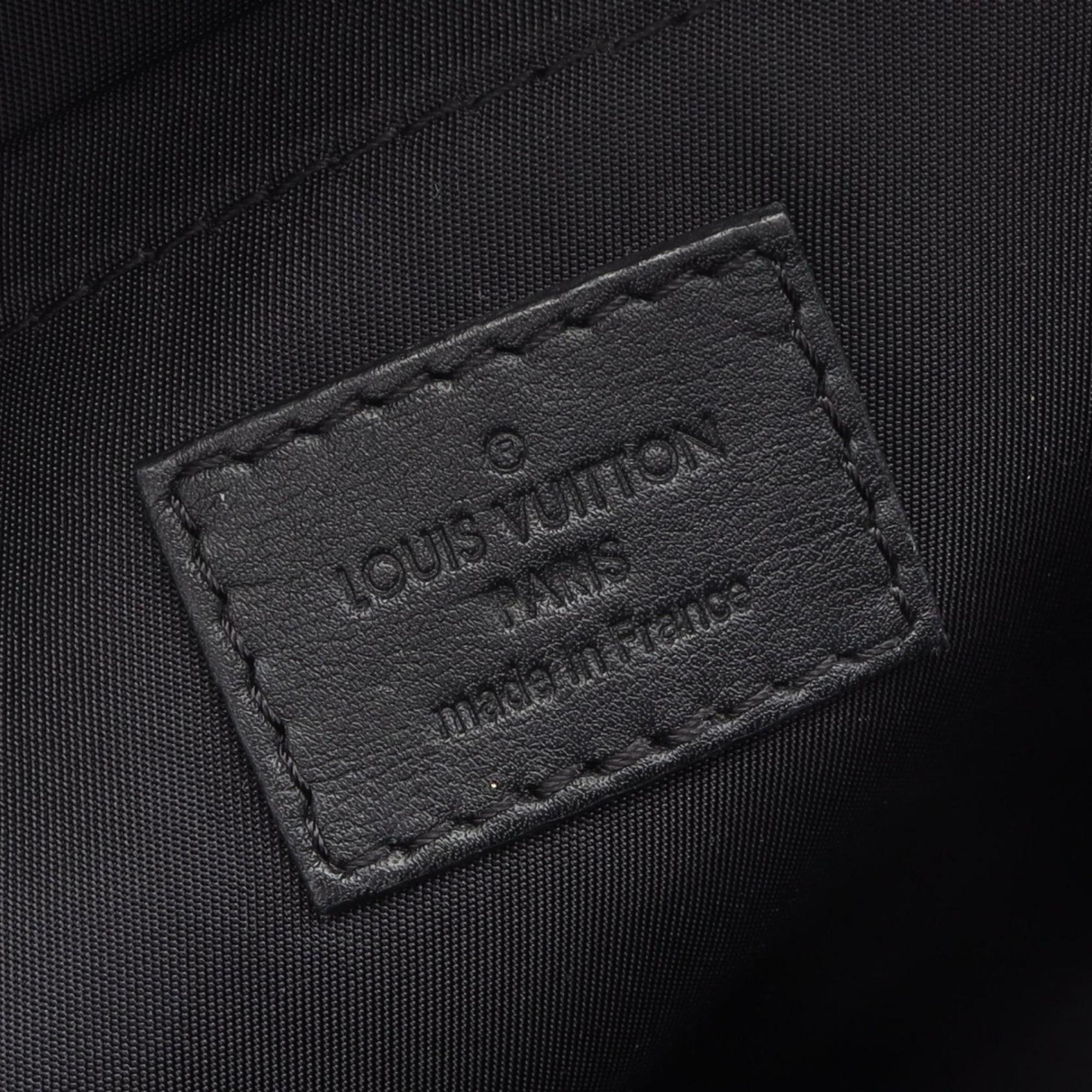 Louis Vuitton Black Brown Coated Canvas Leather Backpack