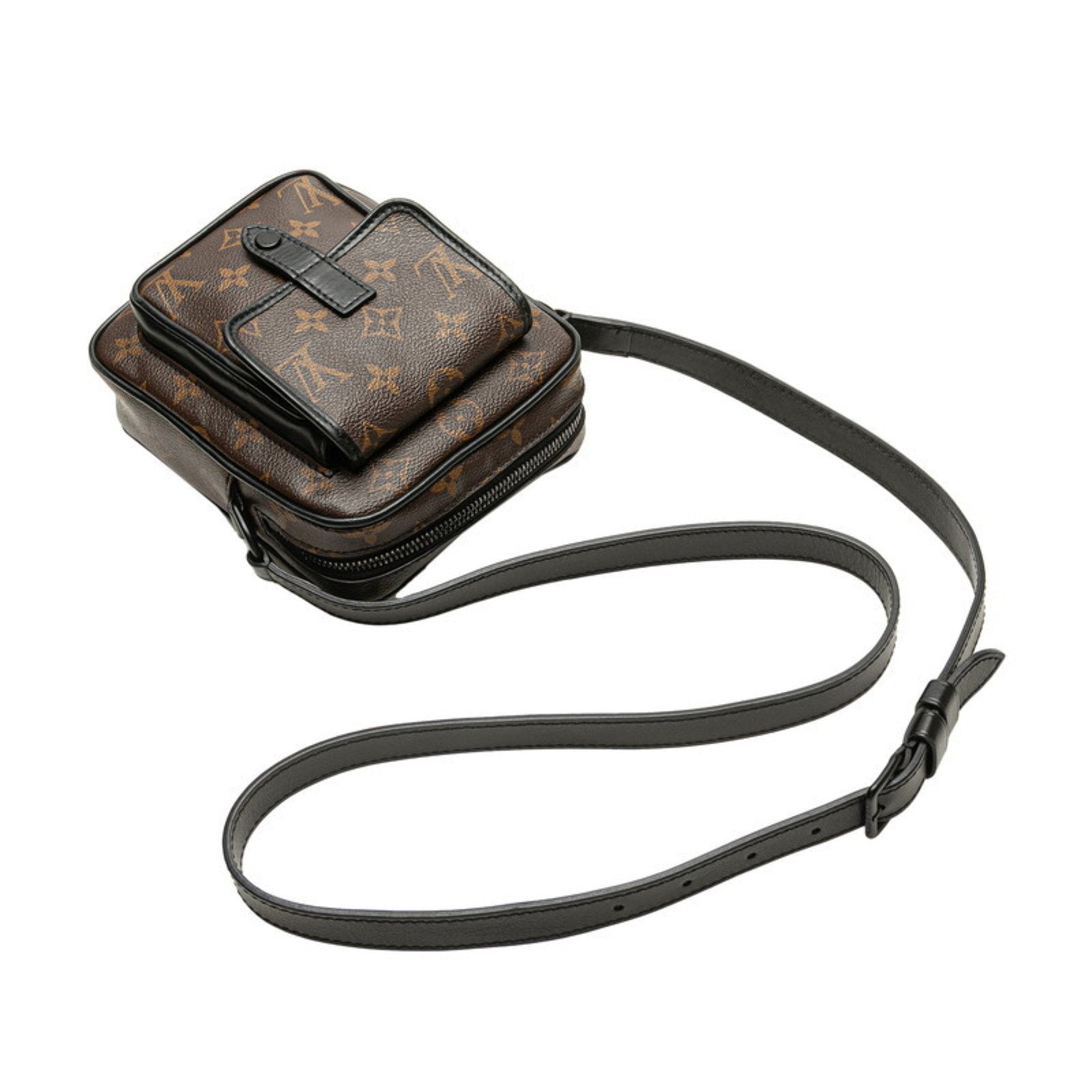 Louis Vuitton Monogram Macassar Black Brown Pvc Leather Shoulder Bag