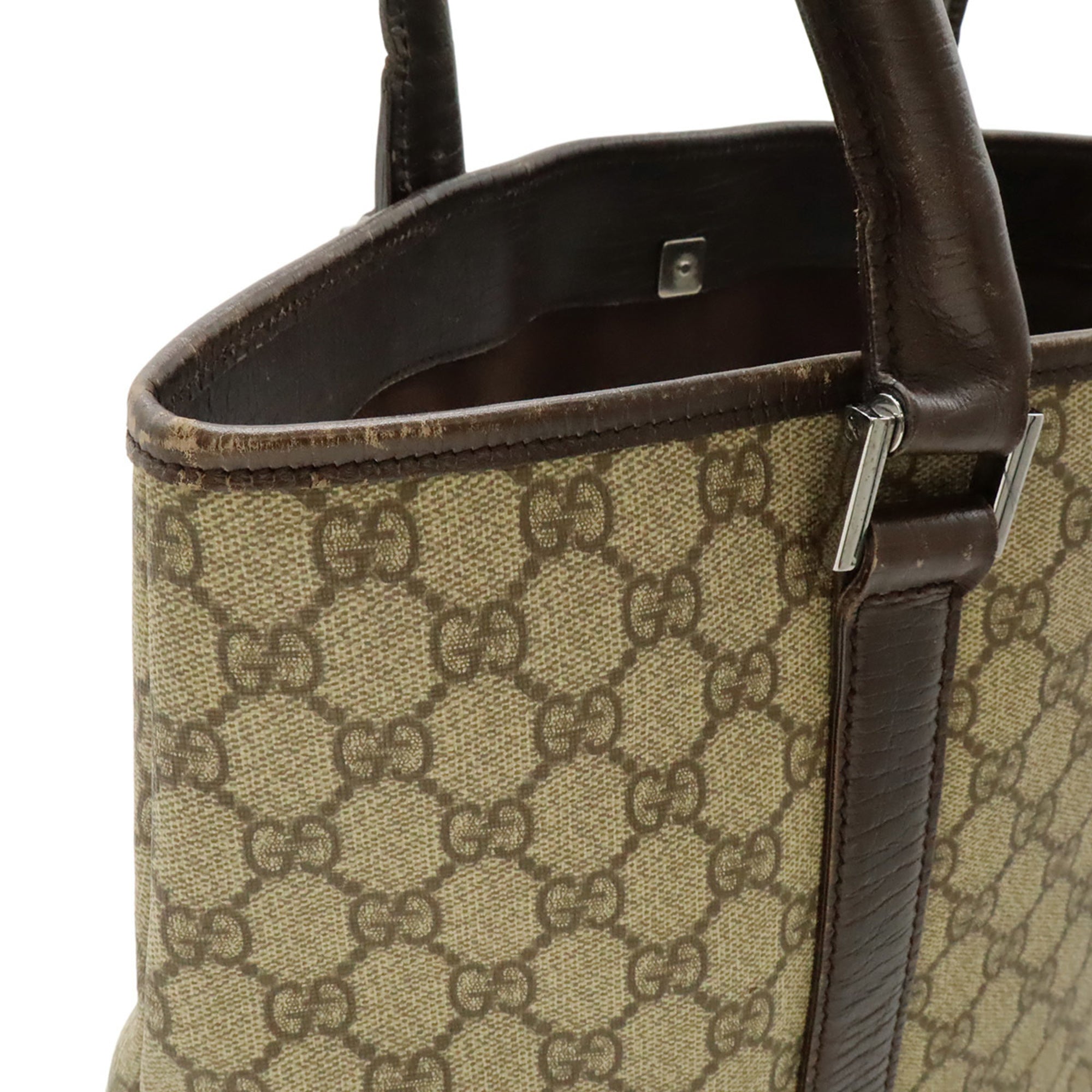 Gucci Beige Dark Brown Gg Supreme Shoulder Bag Tote Bag (Pre-Owned)