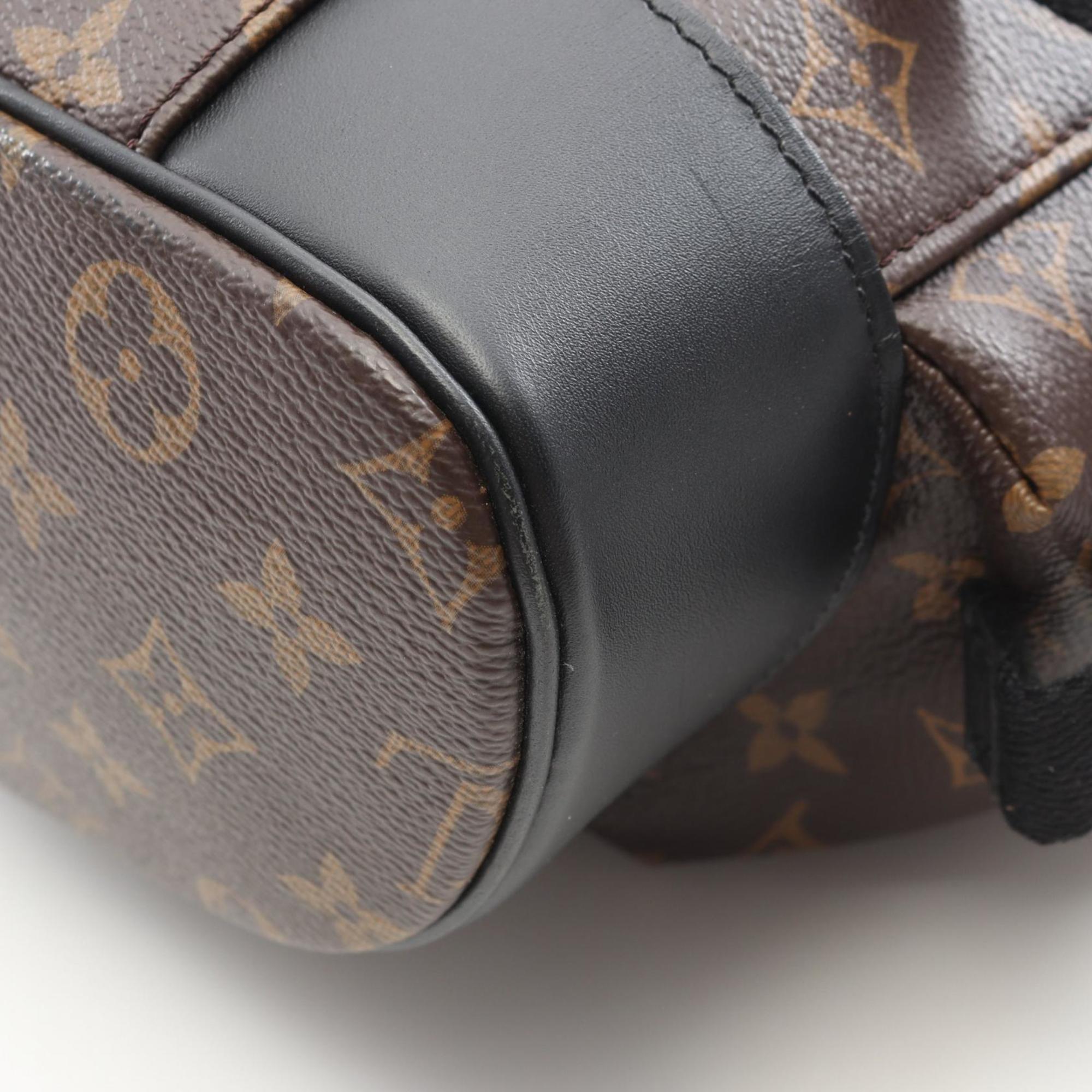 Louis Vuitton Black Brown Monogram Macassar Coated Canvas Leather Backpack