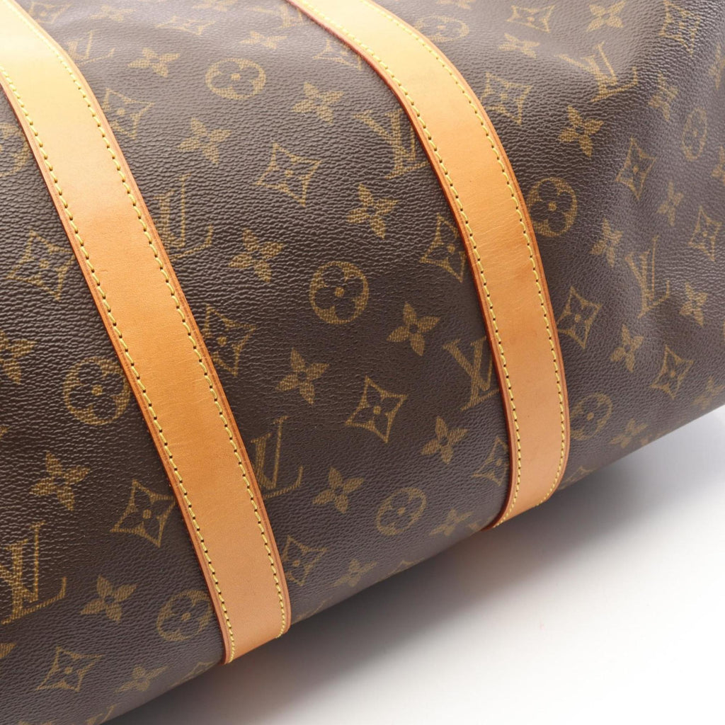 Louis Vuitton Brown Coated Canvas Leather Boston Bag