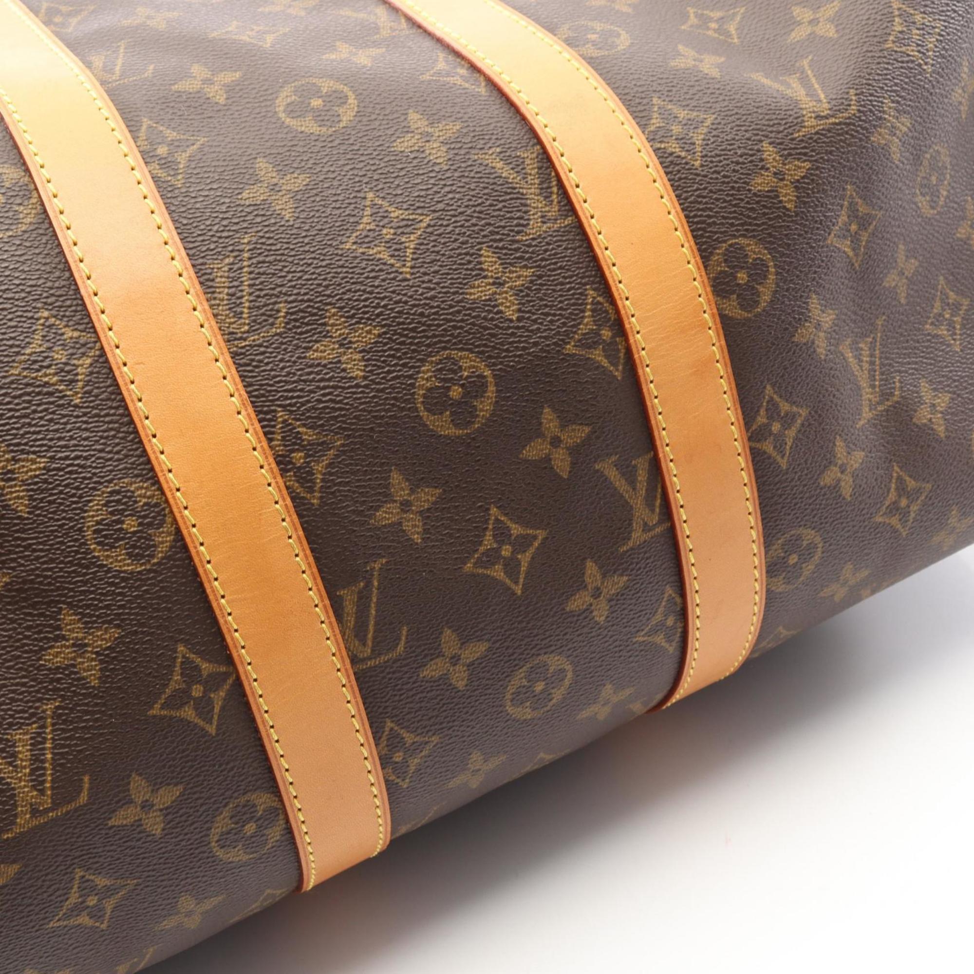Louis Vuitton Brown Coated Canvas Leather Boston Bag