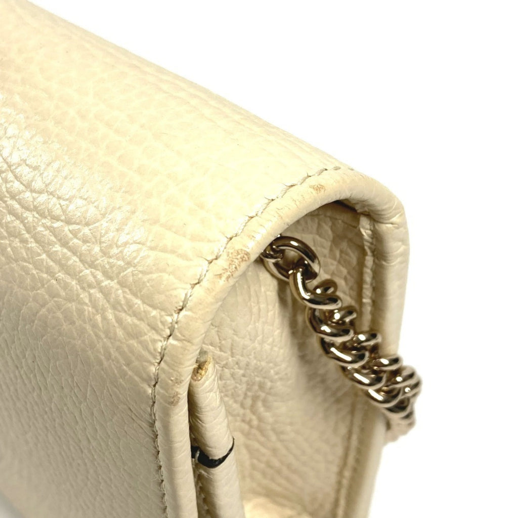 Gucci Ivory Leather Chain/Shoulder Wallet (Pre-Owned)