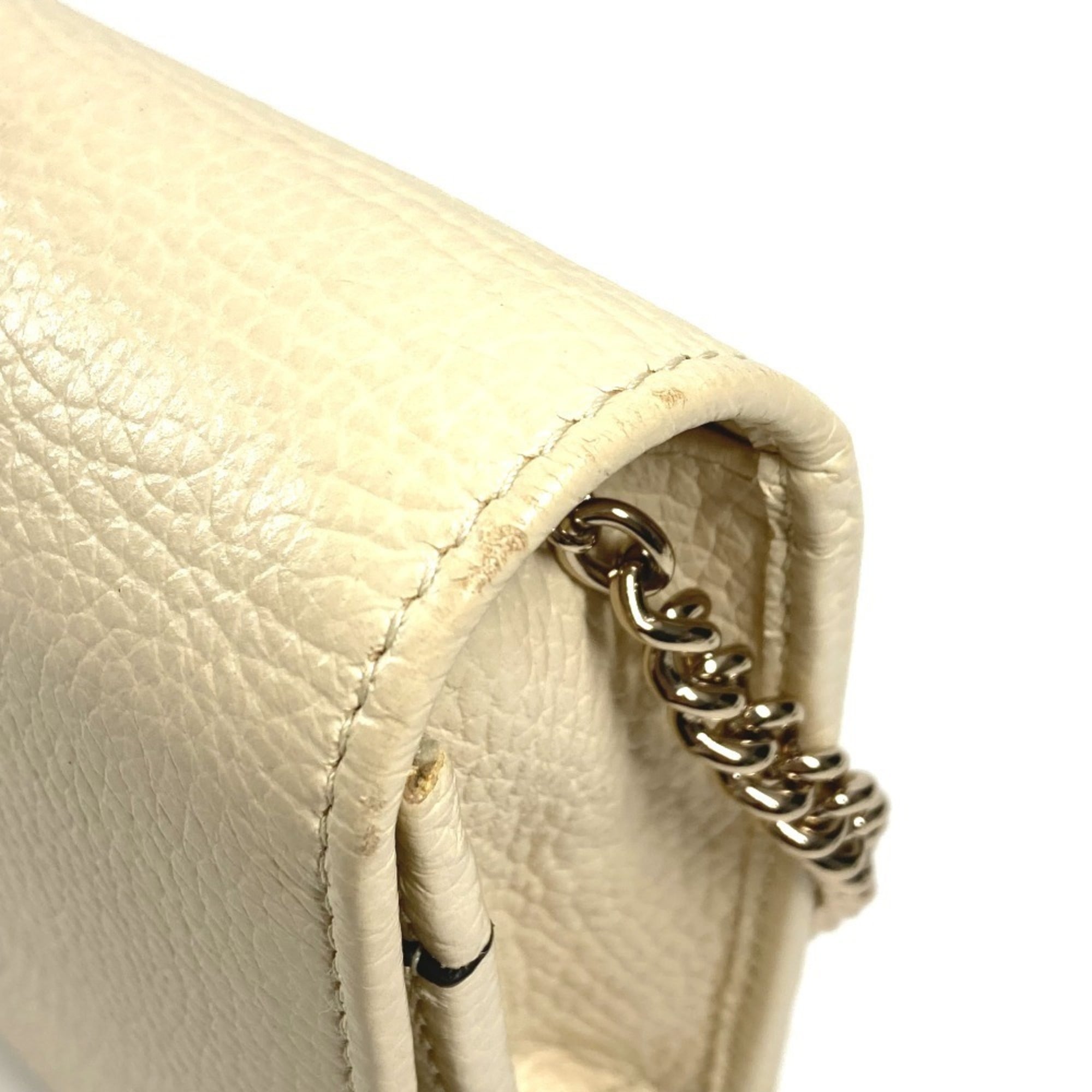 Gucci Ivory Leather Chain/Shoulder Wallet (Pre-Owned)