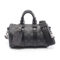 Louis Vuitton Black Gray Coated Canvas Leather Handbag