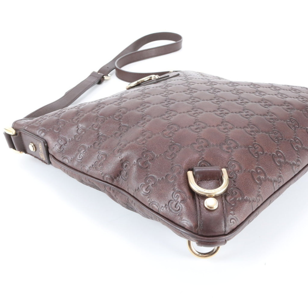 Gucci Abbey Brown Leather Shoulder Bag (Pre-Owned)