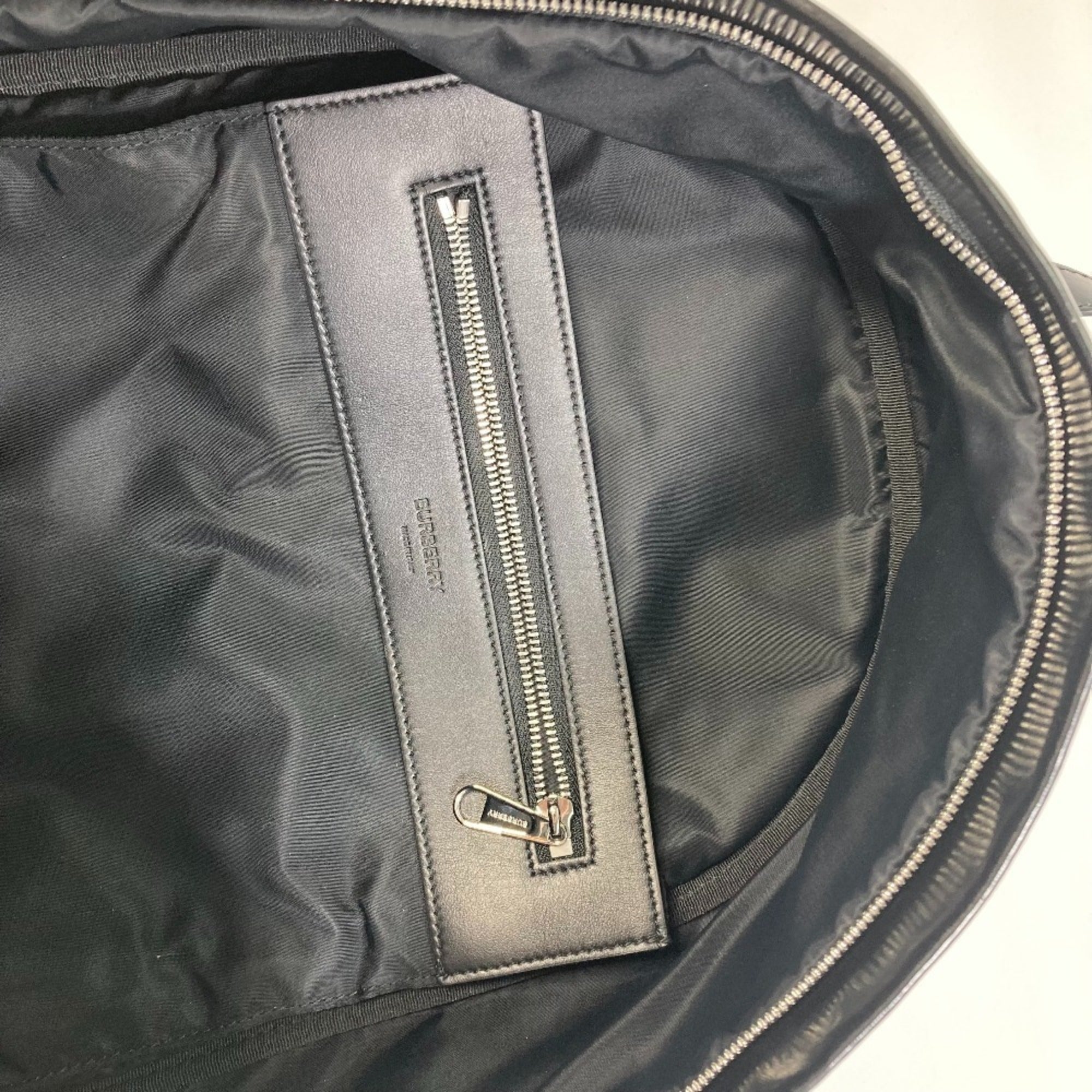 Burberry Black White Coated Canvas Backpack