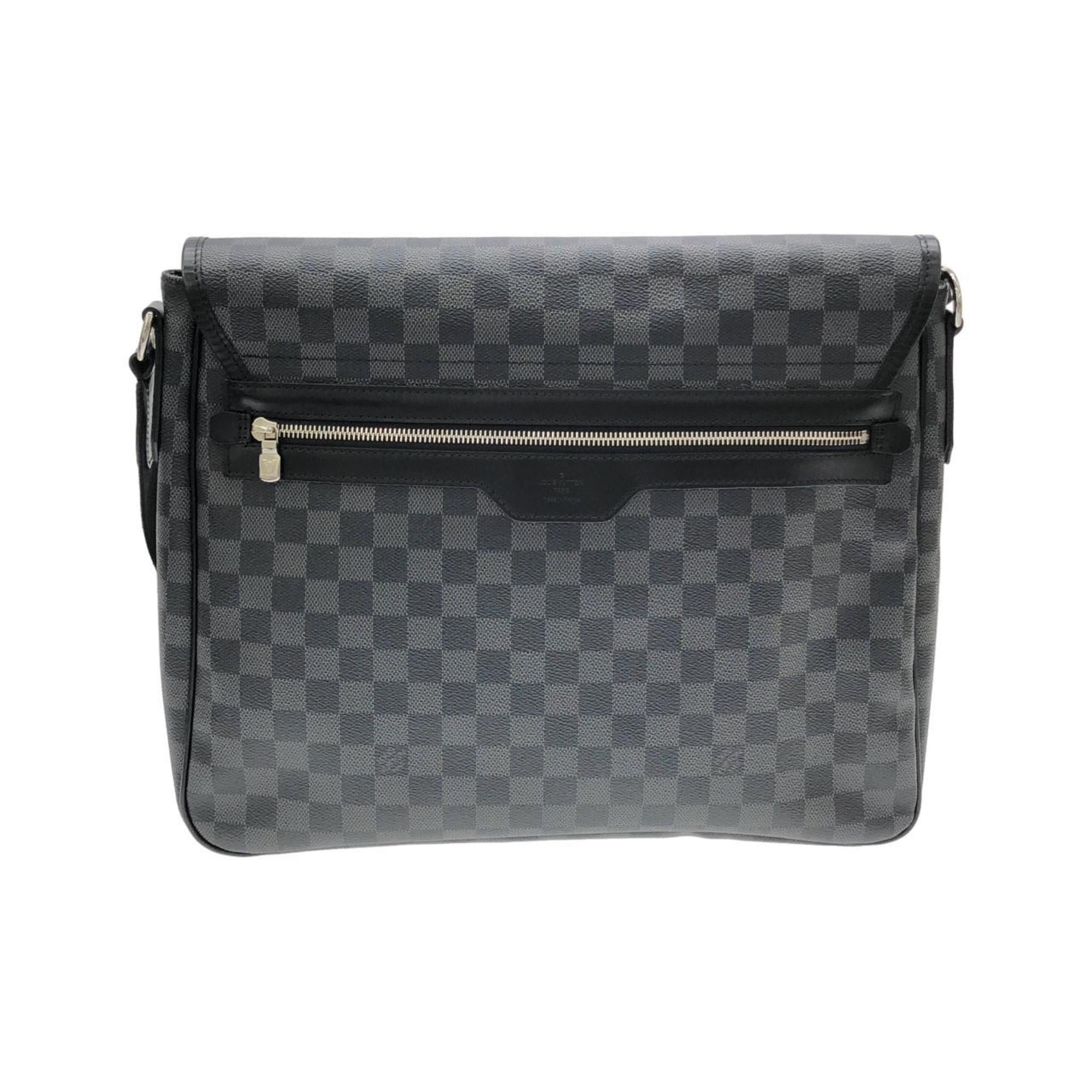 Louis Vuitton Dark Gray Graphite Gray Coated Canvas Shoulder Bag
