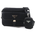 Prada Black Nylon Saffiano Shoulder Bag