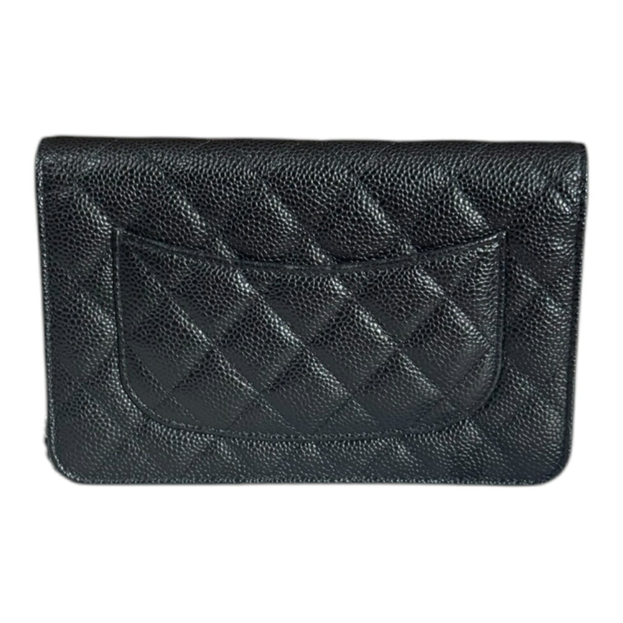 Chanel Black Grained Calfskin Shoulder Bag