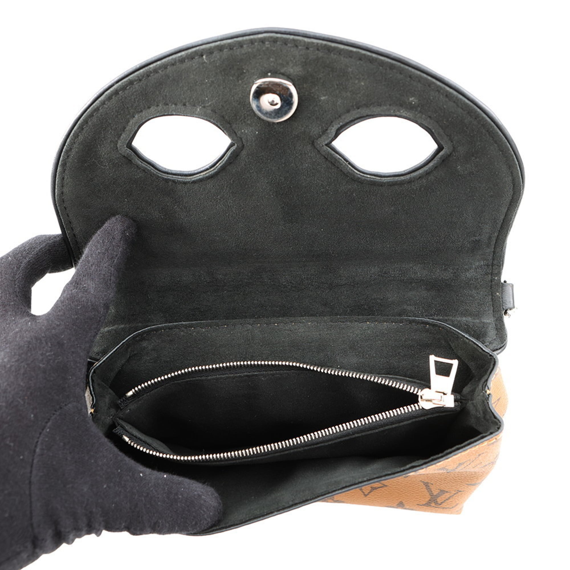 Louis Vuitton Monogram Reverse Noir Monogram Reverse Handbag Pochette Shoulder Bag