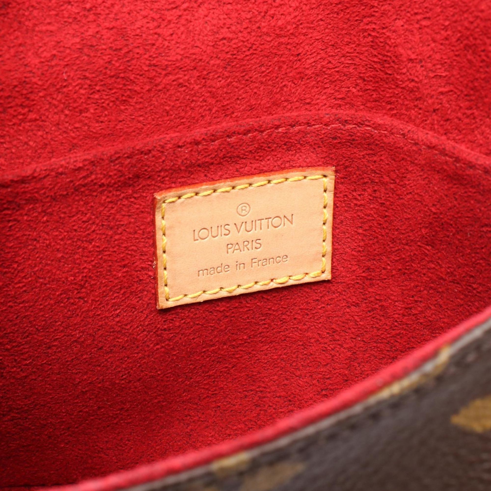Louis Vuitton Brown Coated Canvas Leather Shoulder Bag