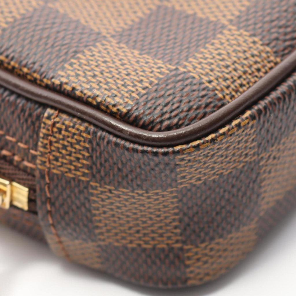 Louis Vuitton Brown Ebene Damier Canvas Leather Pvc Pouch