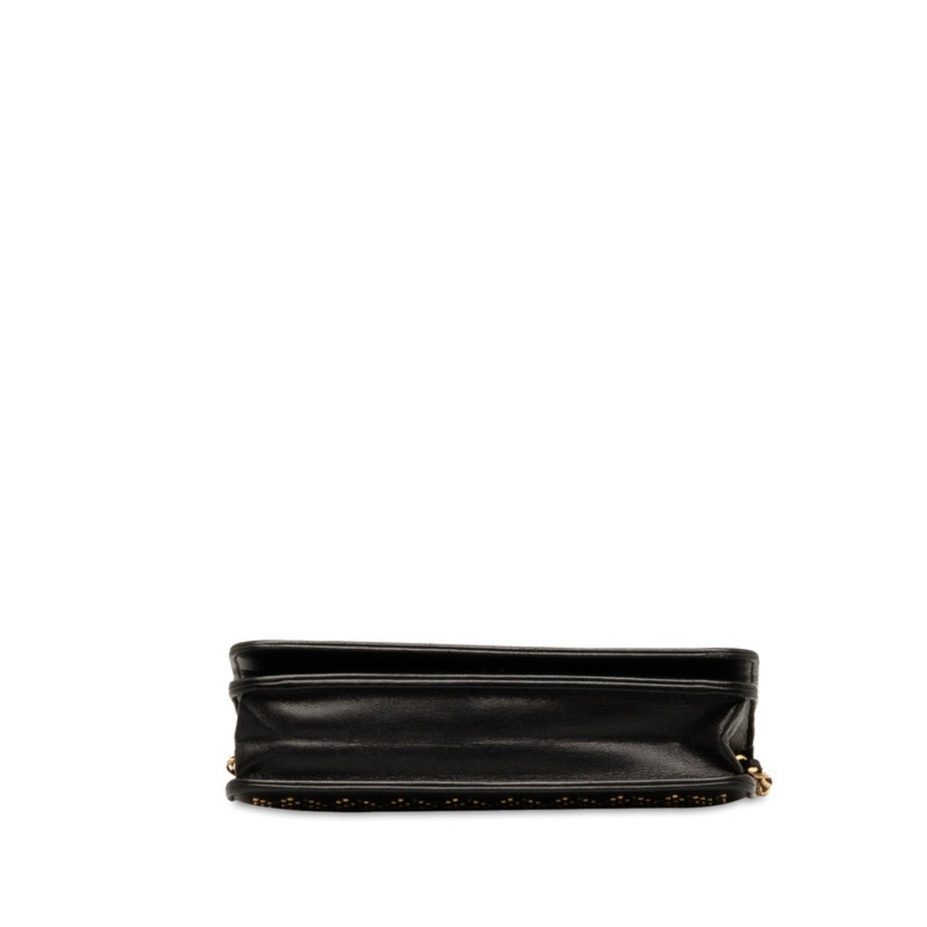 Chanel Black Suede Chain/Shoulder Wallet