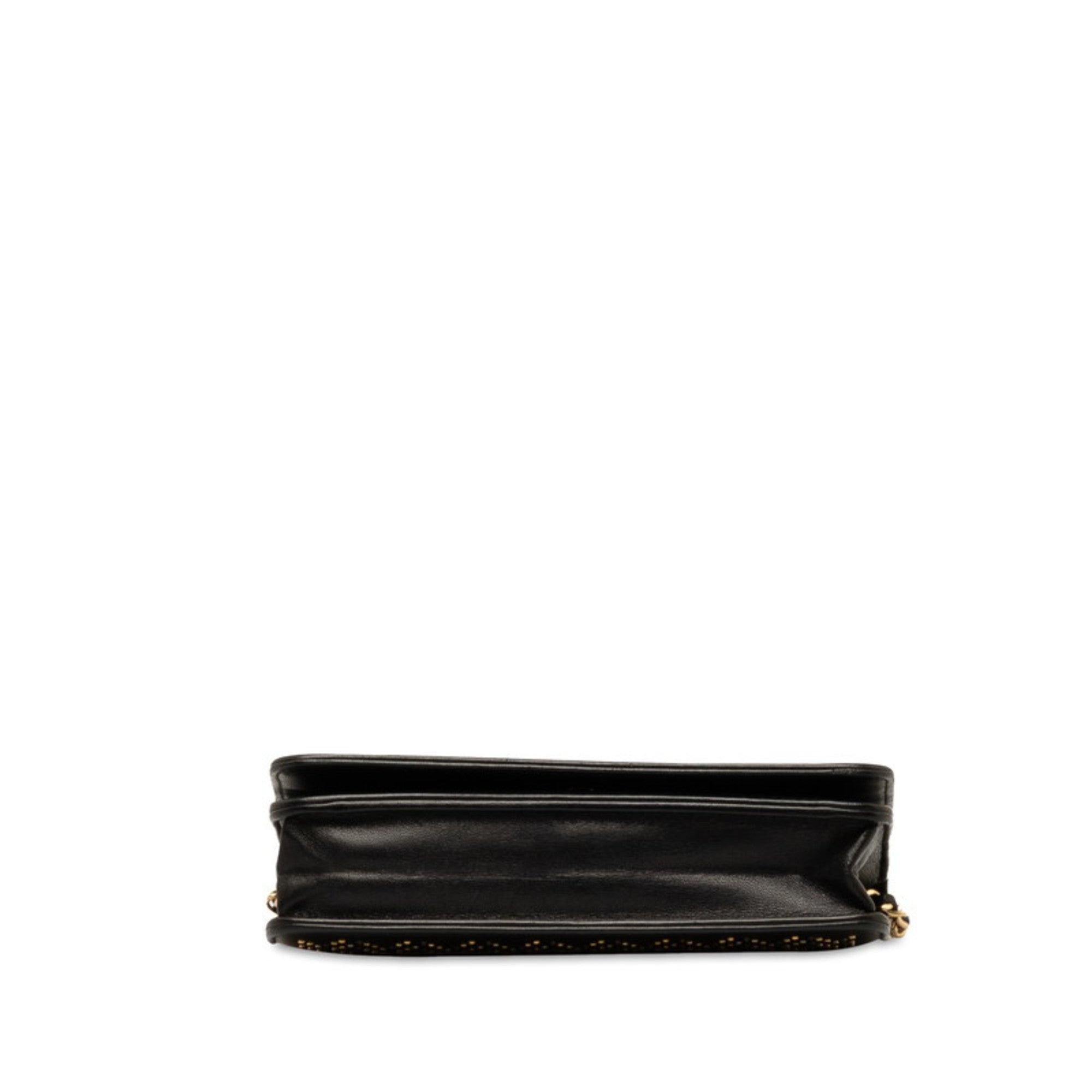 Chanel Black Suede Chain/Shoulder Wallet