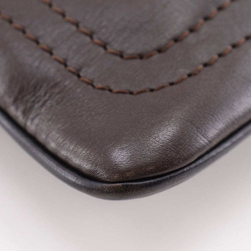 Louis Vuitton Brown Coffee Leather Shoulder Bag