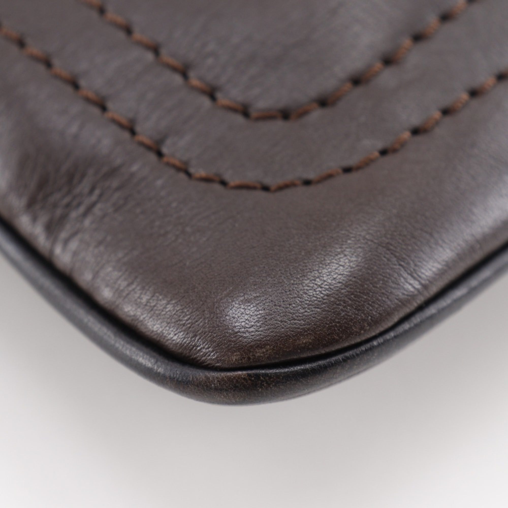 Louis Vuitton Brown Coffee Leather Shoulder Bag