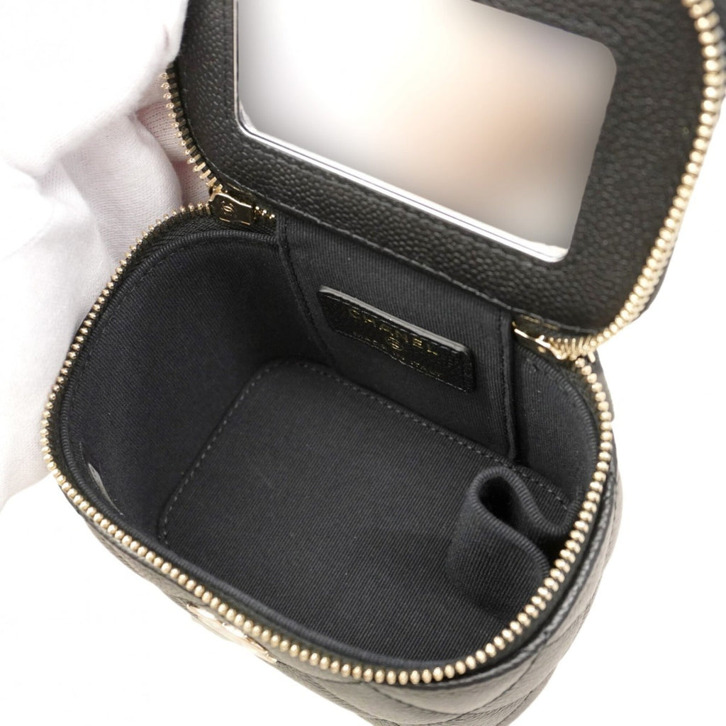 Chanel Black Grained Calfskin Shoulder Bag