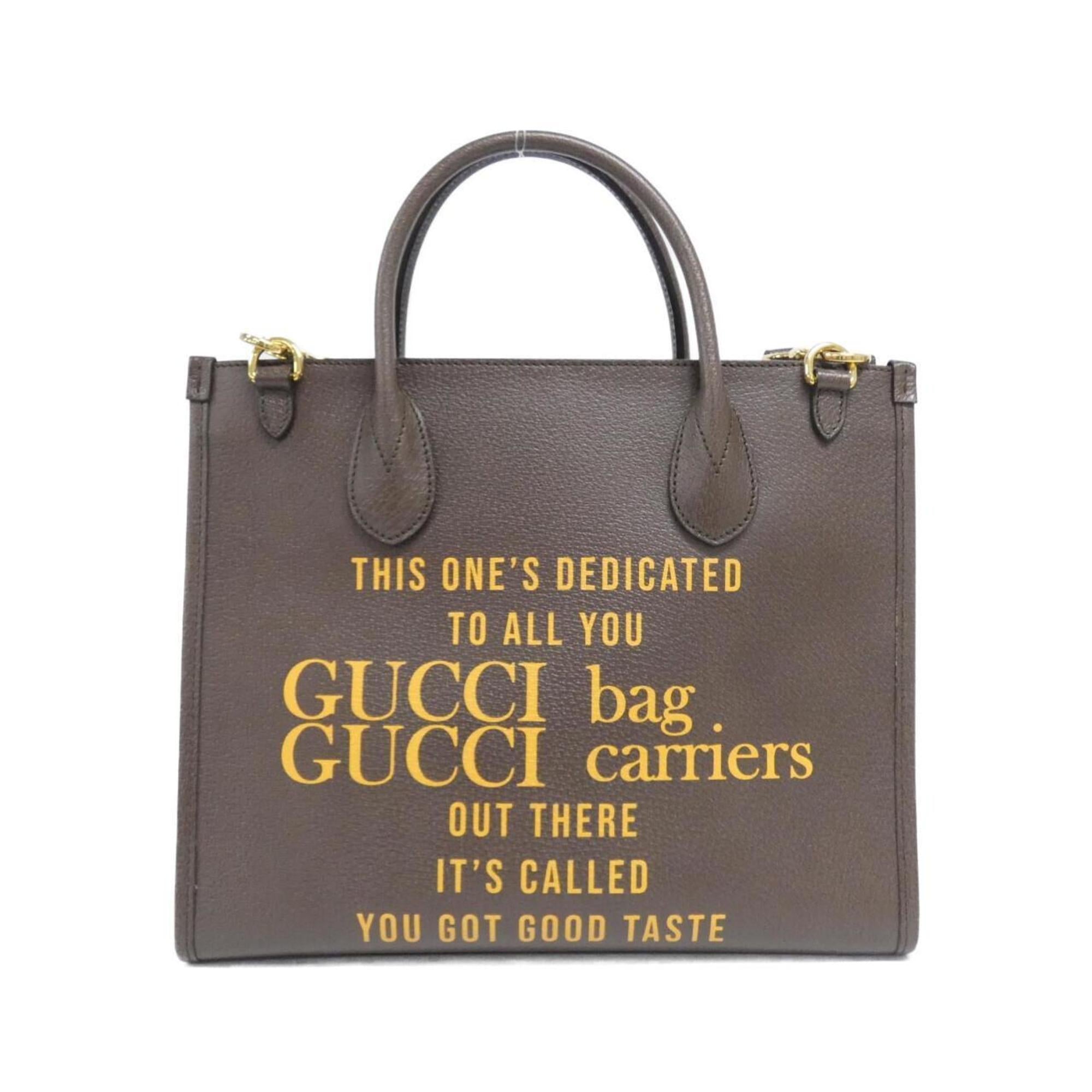 Gucci Brown Leather Handbag (Pre-Owned)