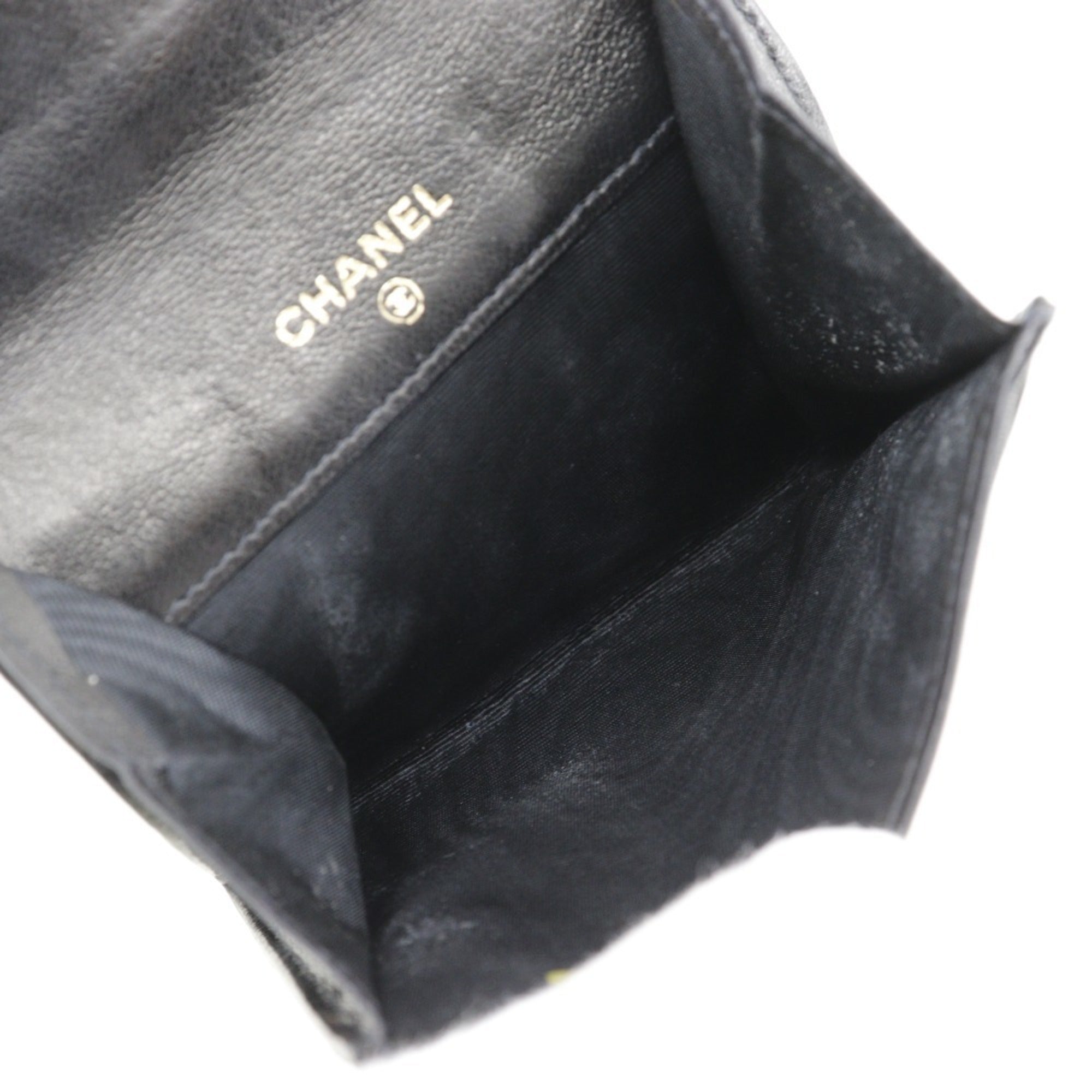 Chanel Black Leather Coin Purse/Coin Case