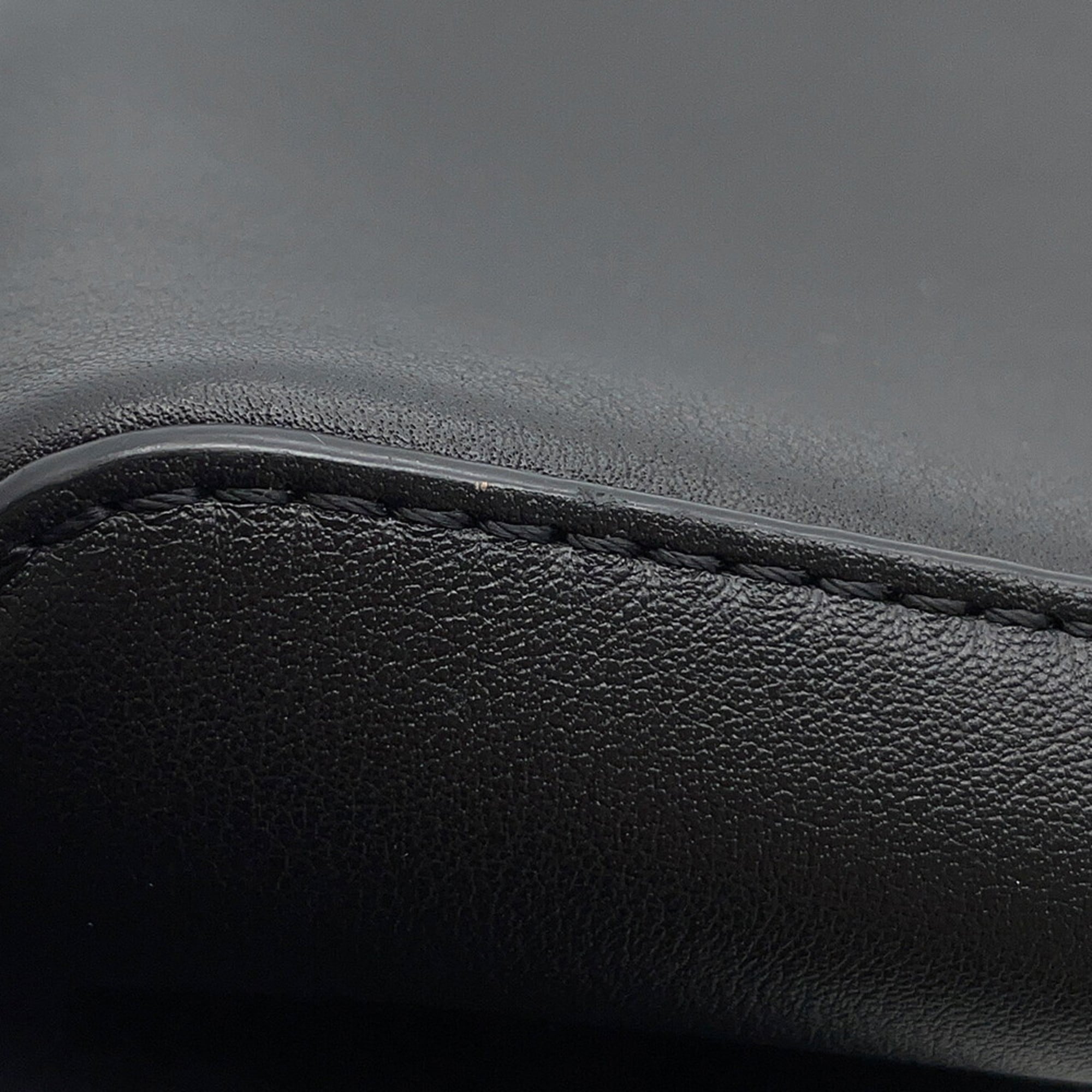 Louis Vuitton Black Noir Leather Messenger Bag Shoulder Bag
