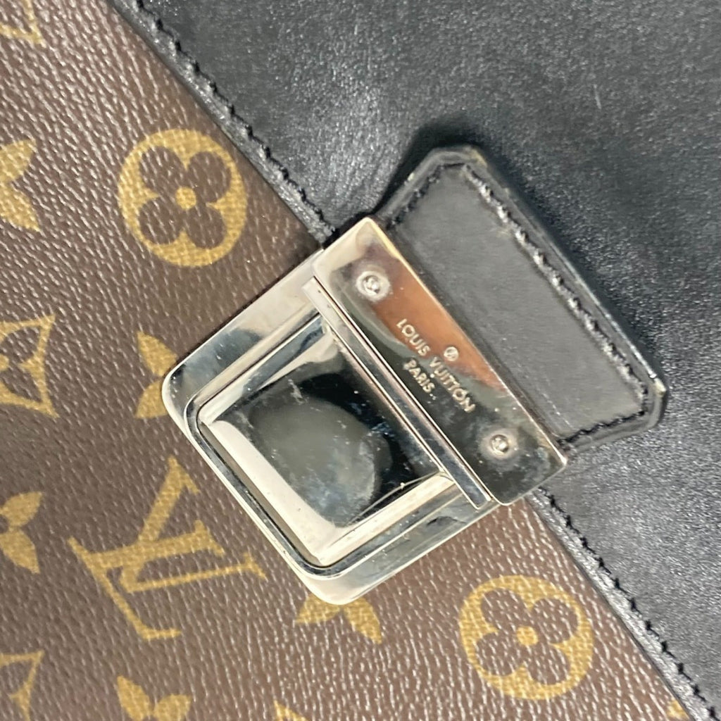 Louis Vuitton Black Brown Galle Monogram Leather Handbag