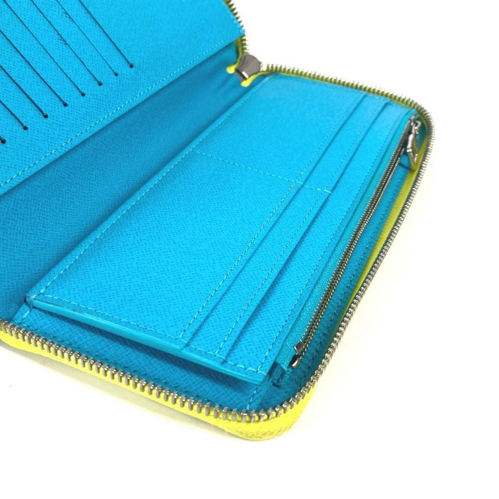 Louis Vuitton Monogram Blue Yellow Monogram Leather Long Wallet