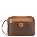 Celine Black Brown Pvc Leather Clutch Bag