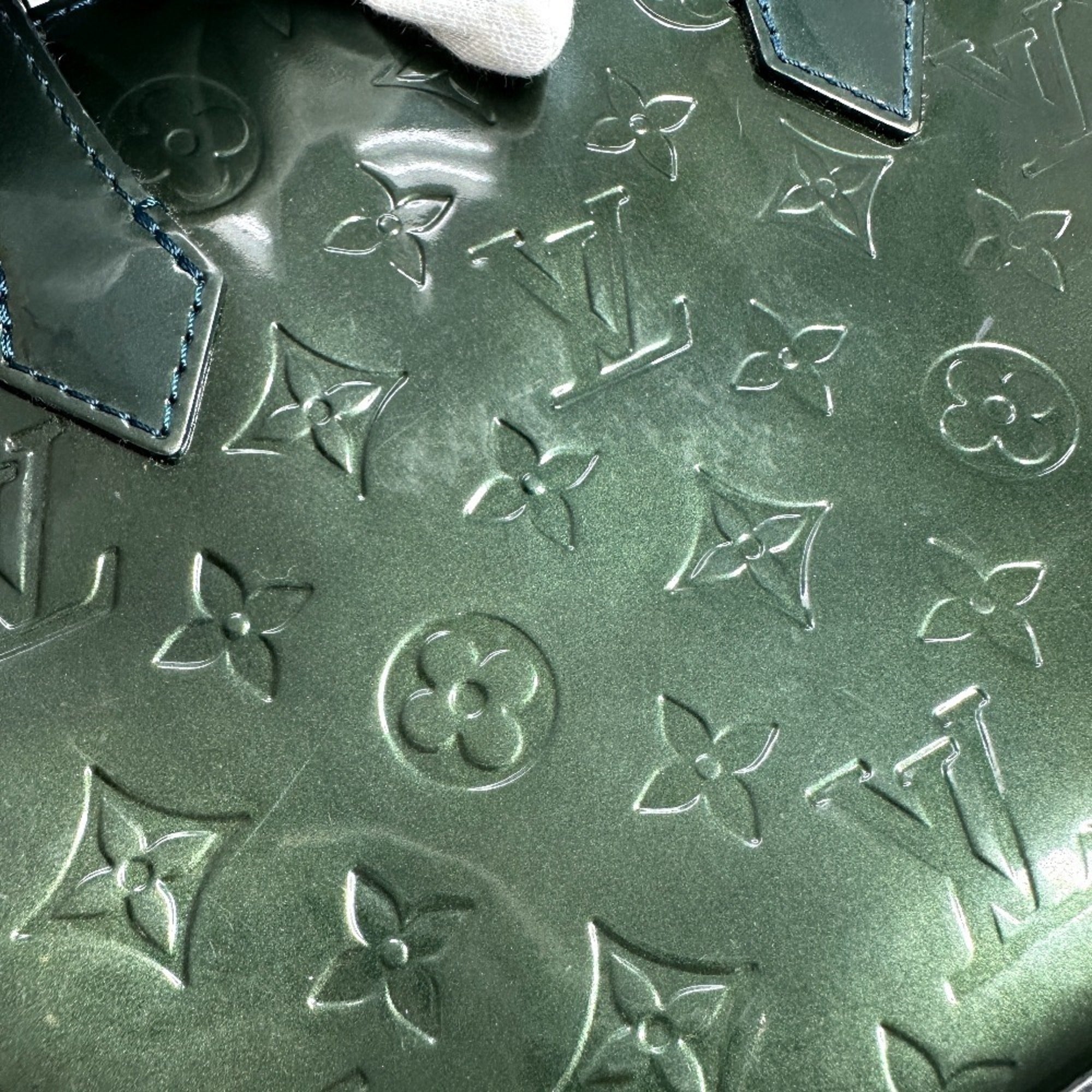 Louis Vuitton Monogram Vernis Blue Nuit Green Monogram Vernis Handbag Tote Bag