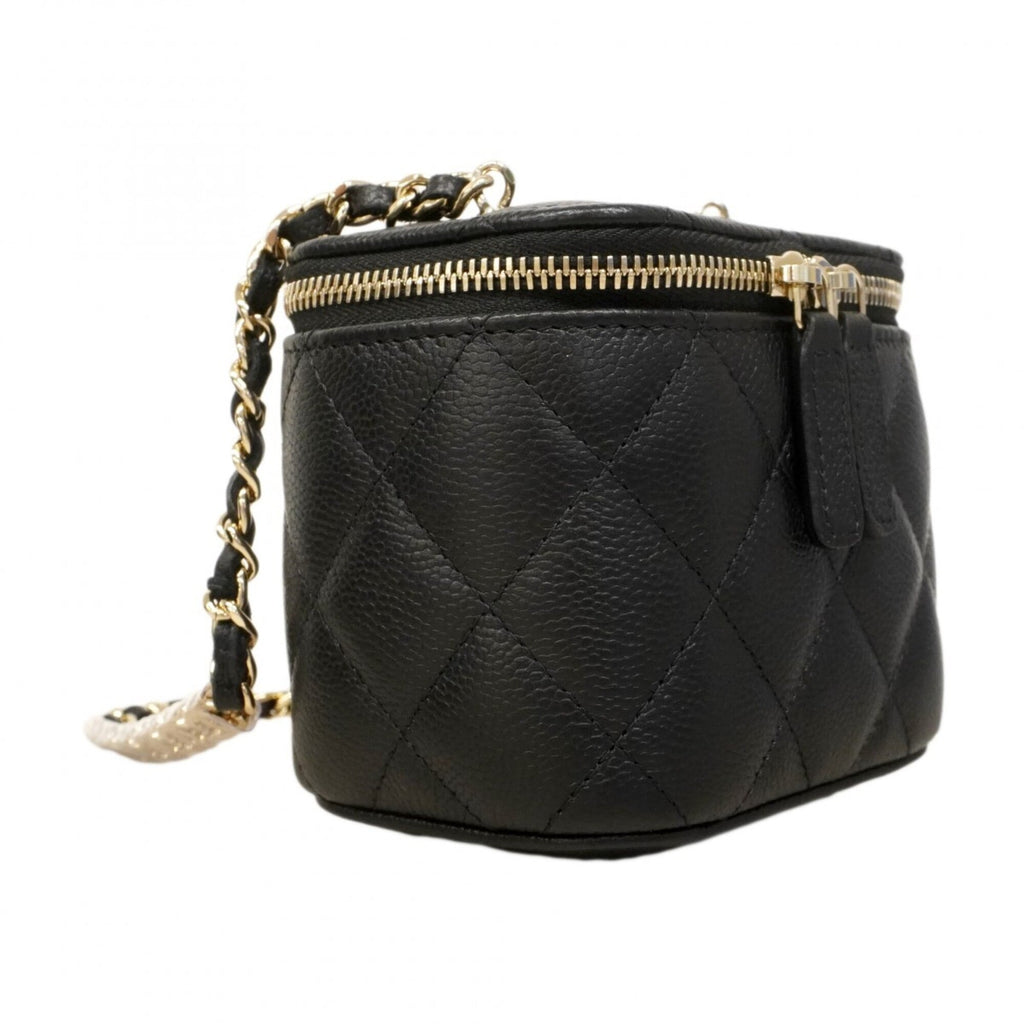 Chanel Black Grained Calfskin Shoulder Bag