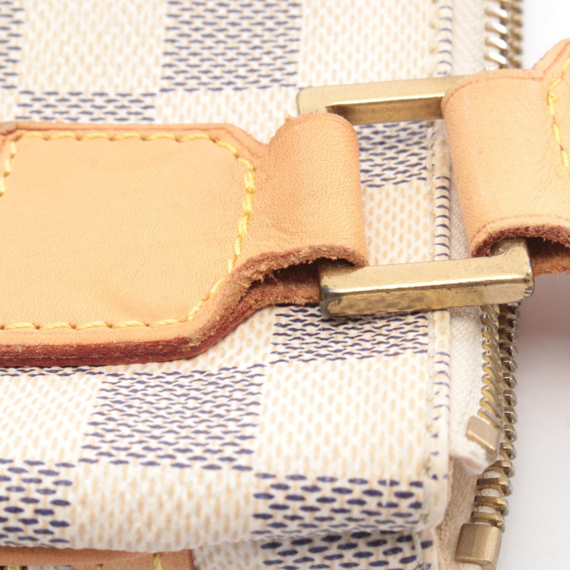 Louis Vuitton Damier Azur White Coated Canvas Leather Handbag Shoulder Bag