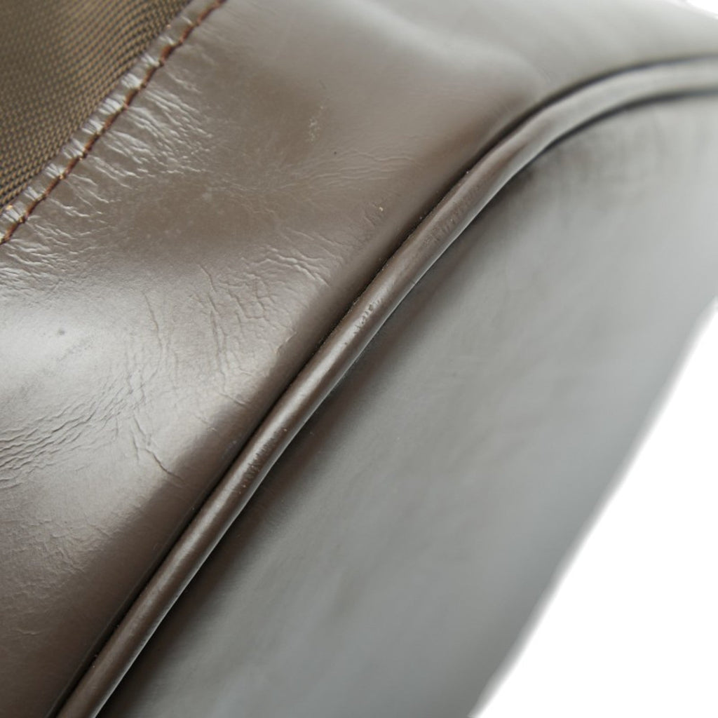 Gucci Brown Nylon Leather Shoulder Bag Sling Bag (Pre-Owned)