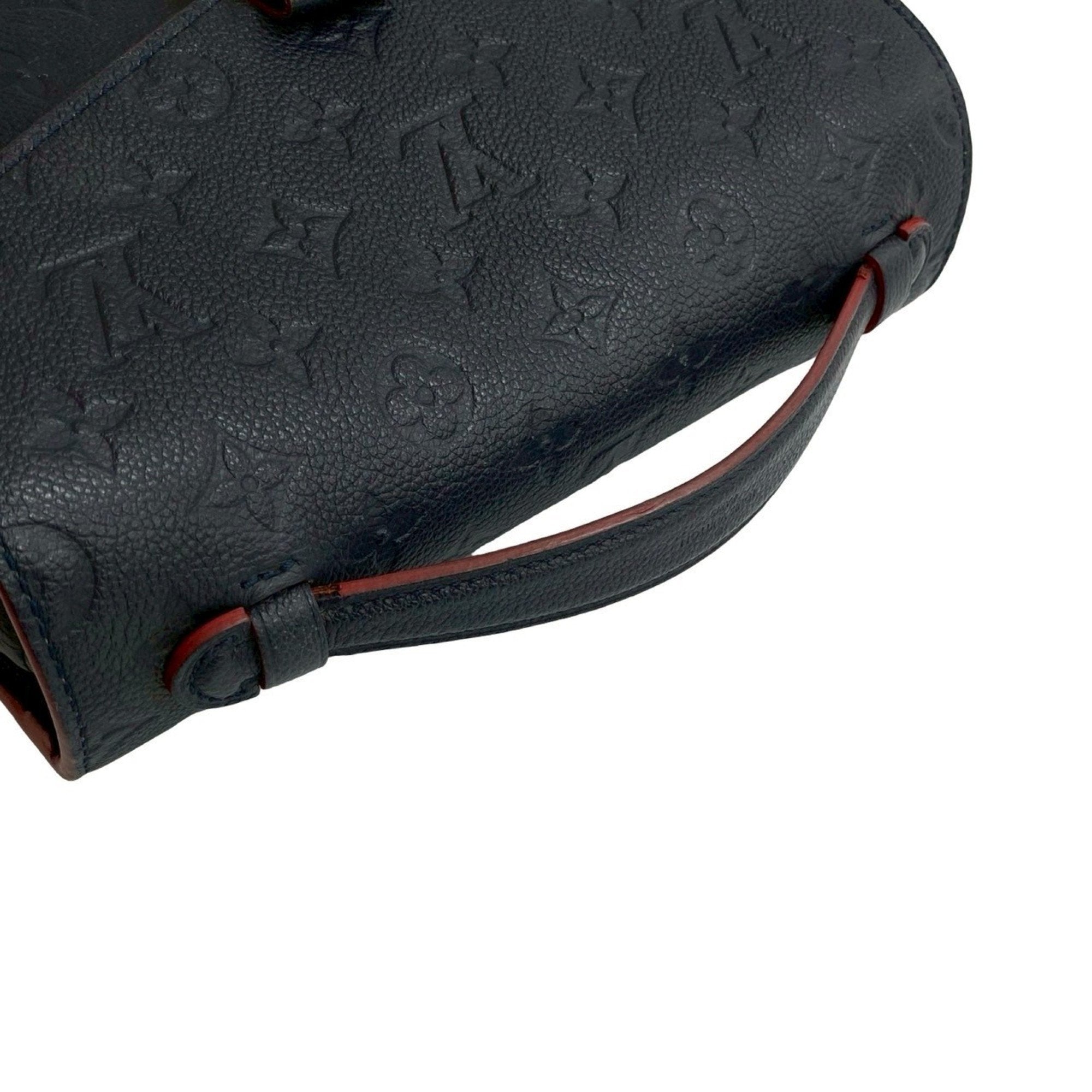 Louis Vuitton Navy Red Color Leather Handbag Shoulder Bag