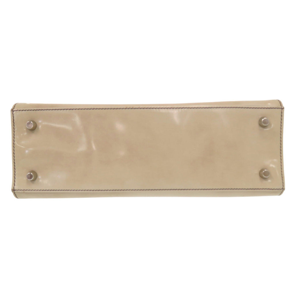 Prada Beige Ivory Patent Leather Handbag