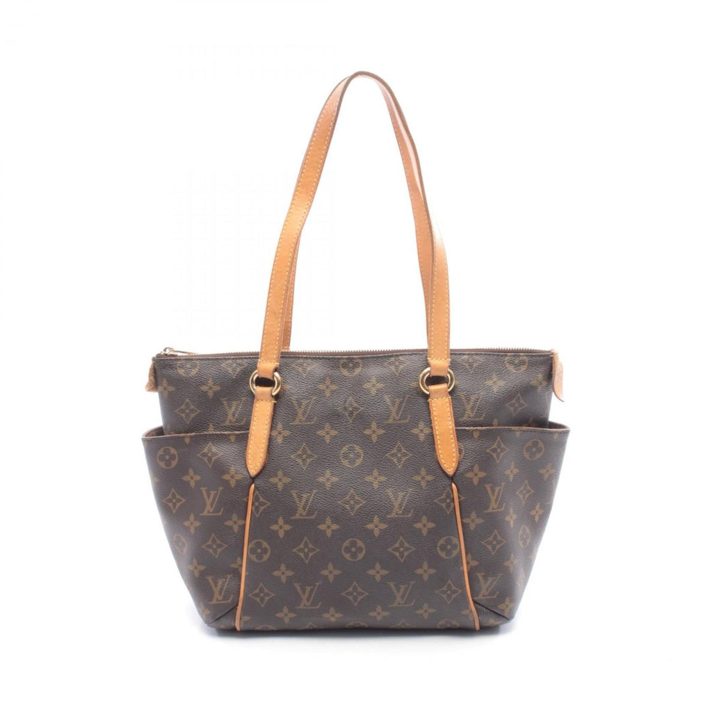Louis Vuitton Brown Coated Canvas Leather Handbag Tote Bag