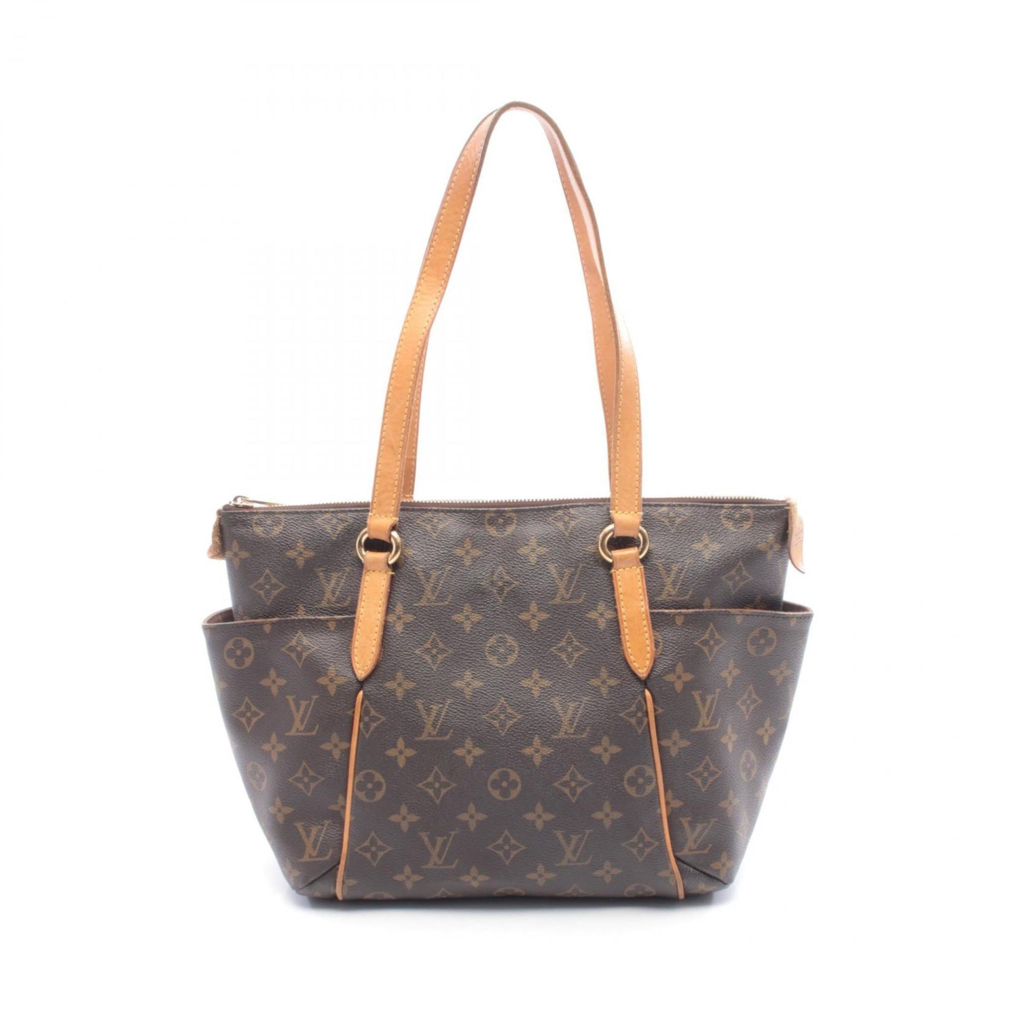 Louis Vuitton Brown Coated Canvas Leather Handbag Tote Bag