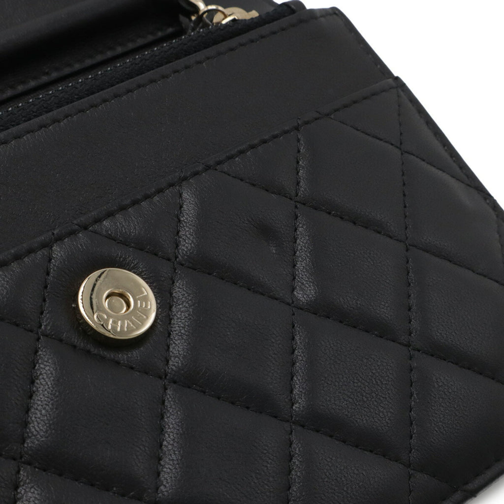Chanel Black Leather Pochette Shoulder Bag