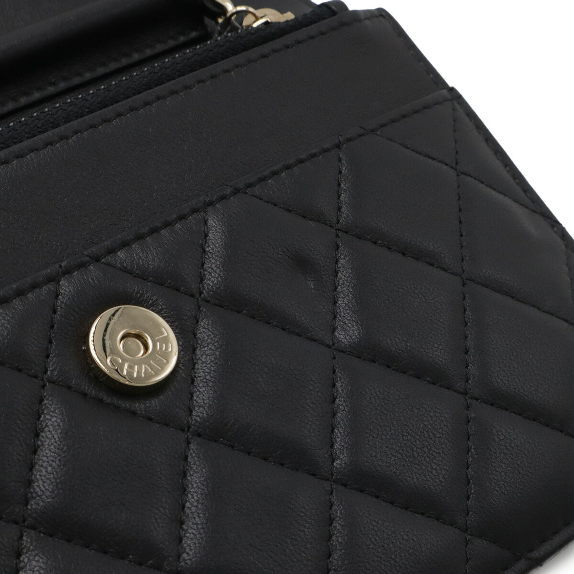 Chanel Black Leather Pochette Shoulder Bag
