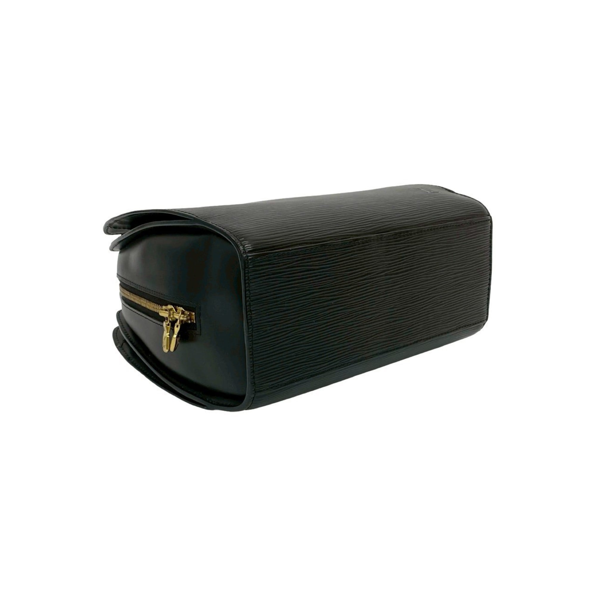 Louis Vuitton Black Leather Handbag Tote Bag