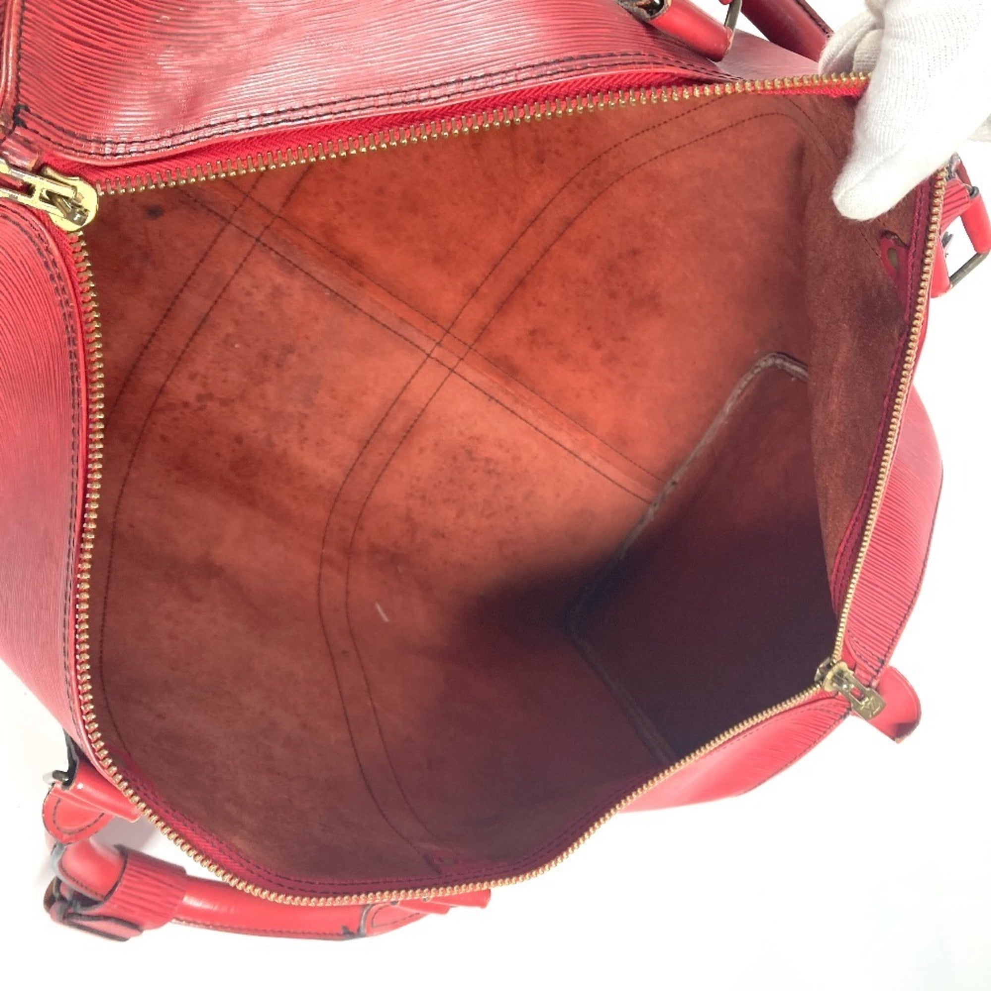 Louis Vuitton Epi Castilian Red Red Color Epi Leather Boston Bag Handbag