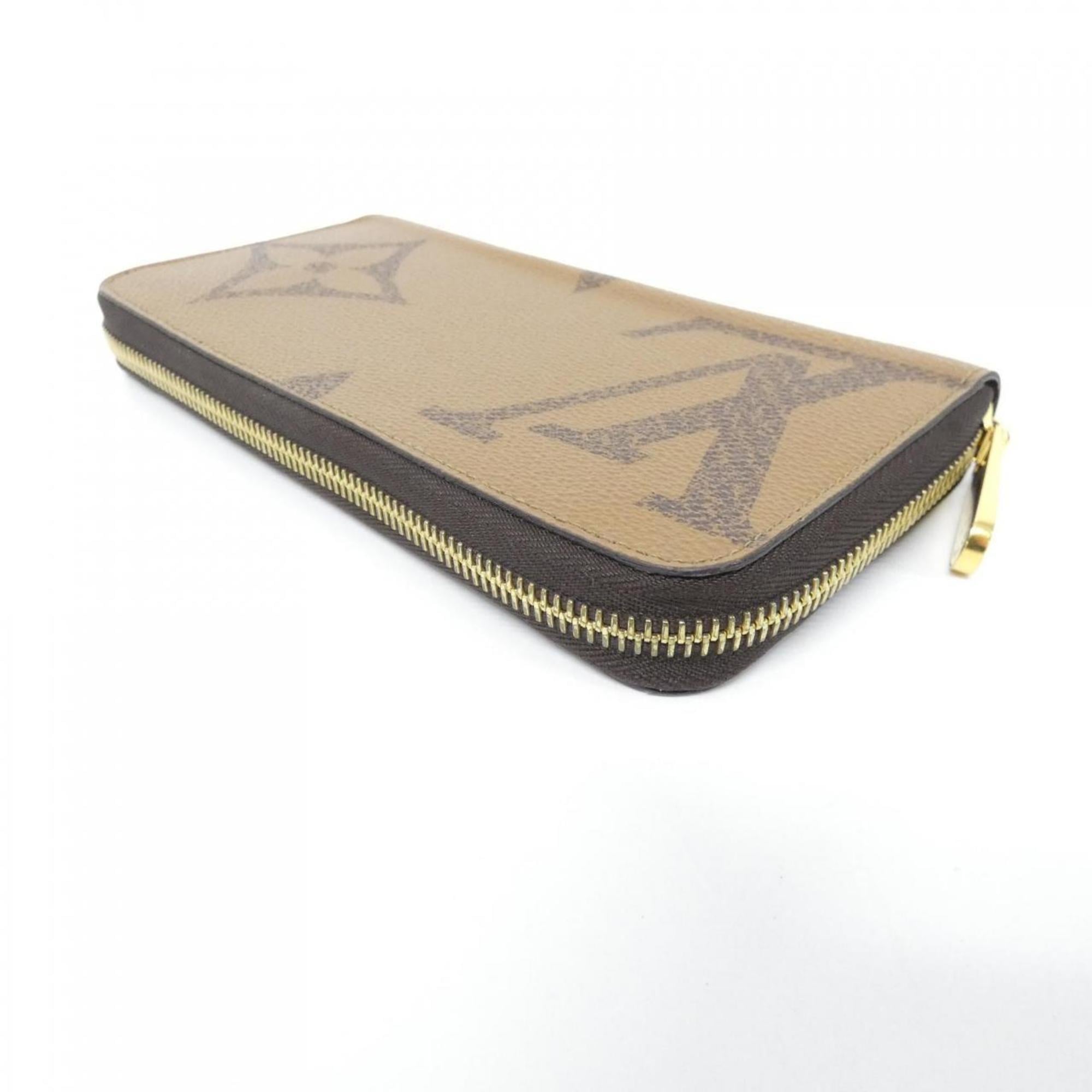 Louis Vuitton Beige Brown Brown Coated Canvas Long Wallet