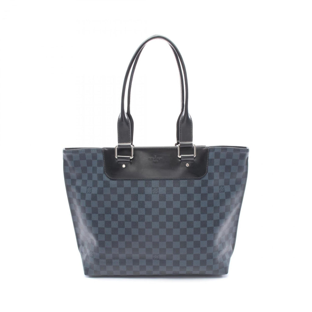 Louis Vuitton Black Navy Coated Canvas Tote Bag