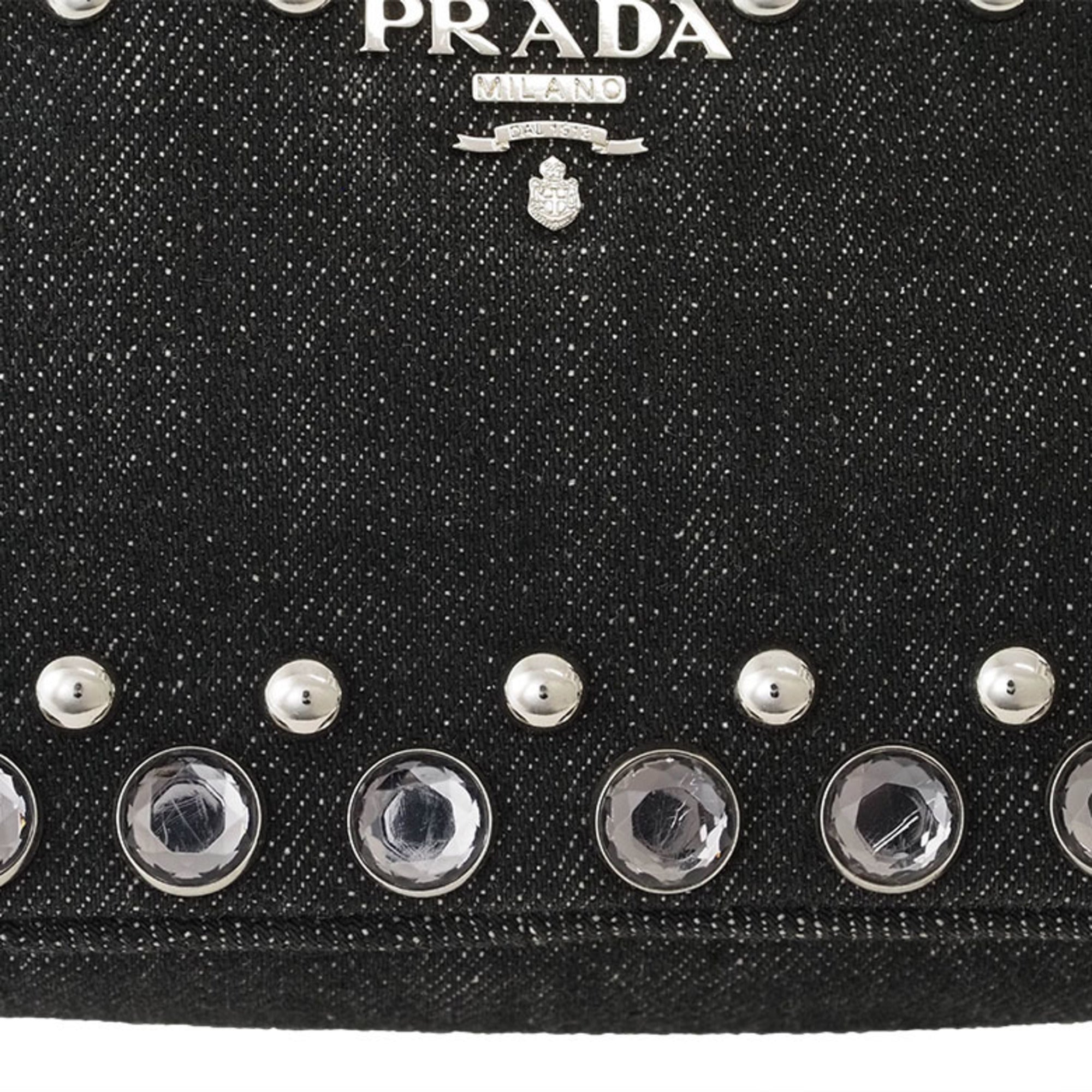 Prada Black Cotton Pochette Pouch Shoulder Bag
