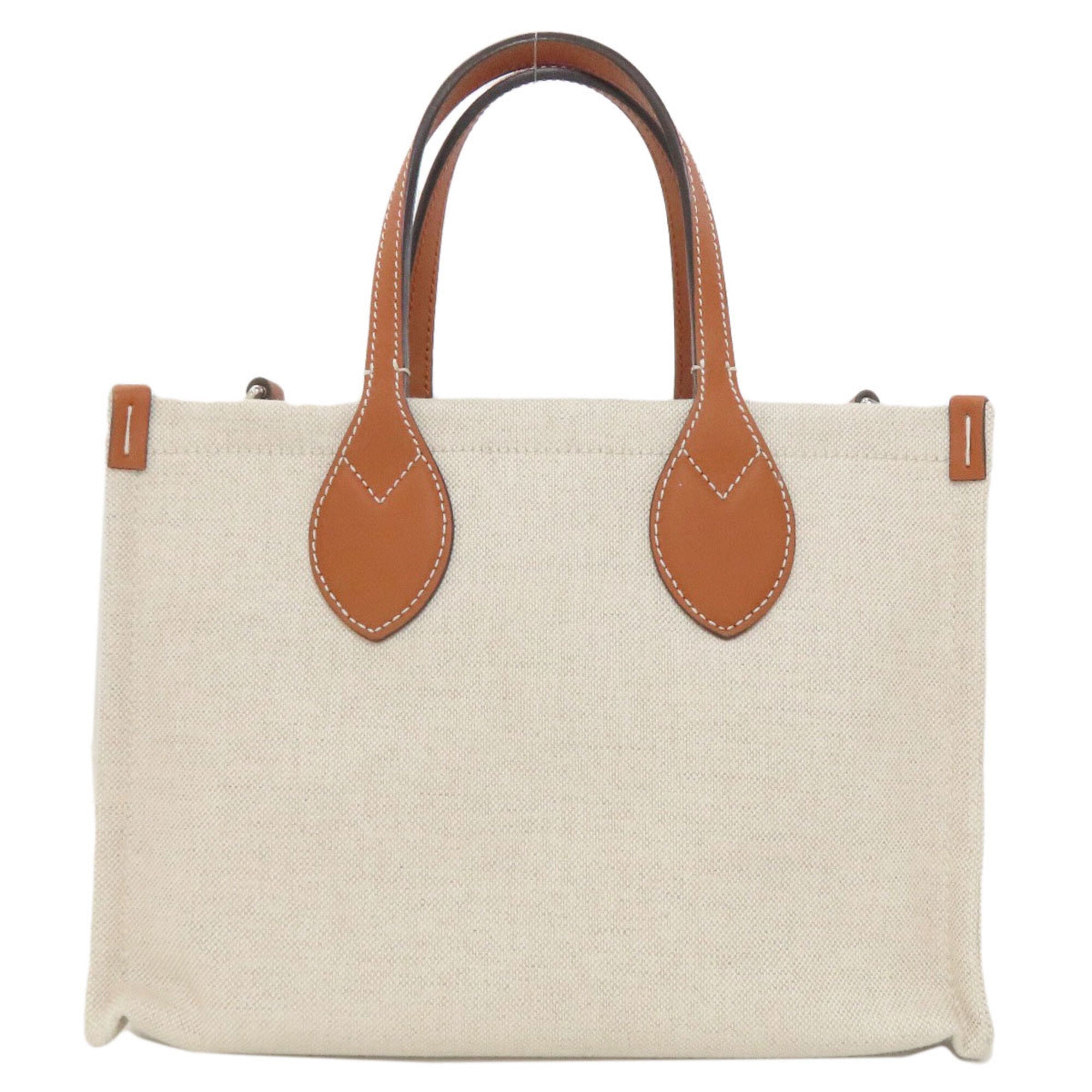 Gucci Beige Brown Canvas Handbag Pouch (Pre-Owned)
