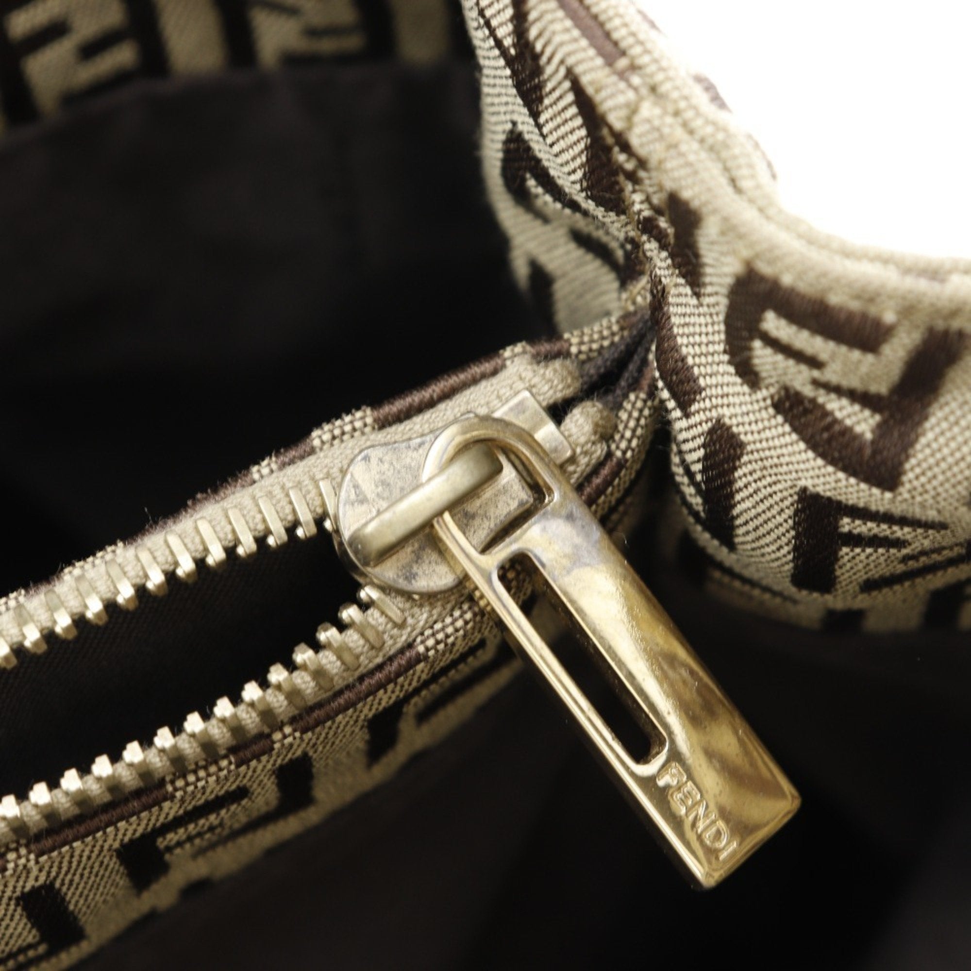 Fendi Brown Nylon Canvas Handbag