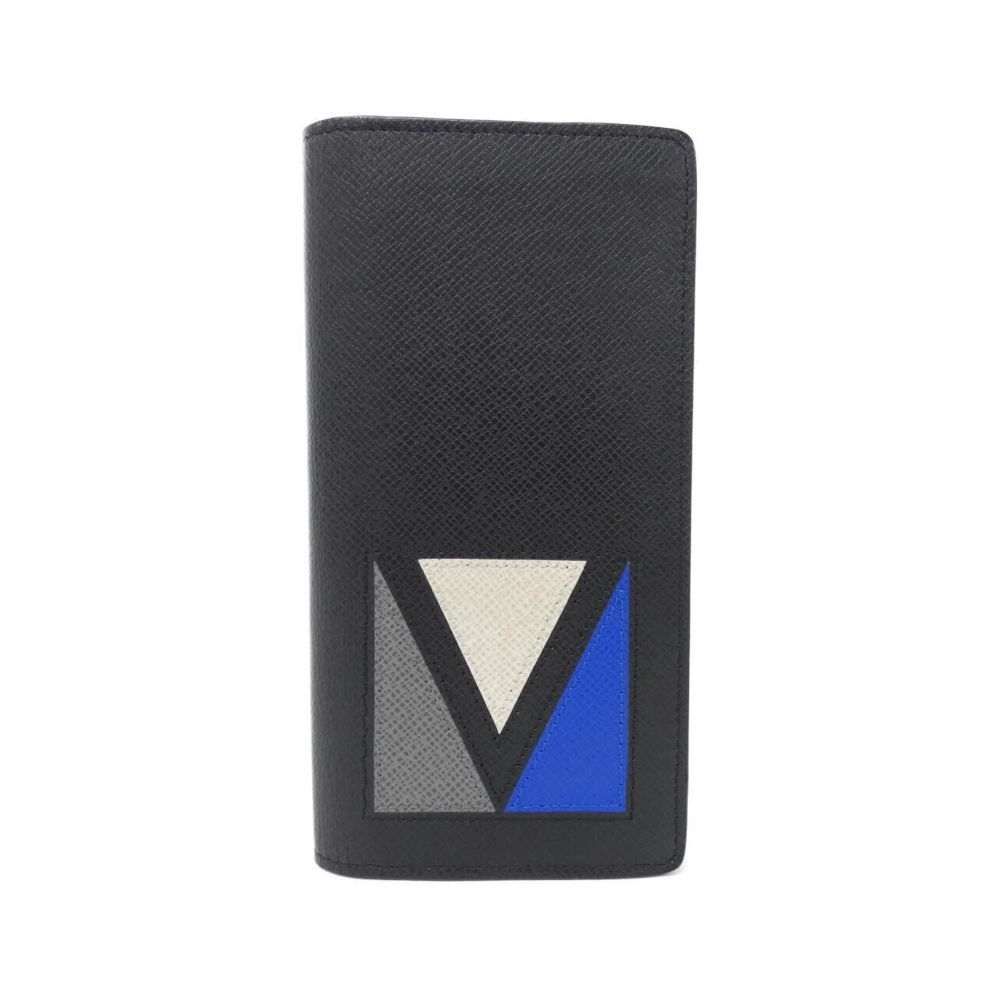 Louis Vuitton Black Blue Leather Long Wallet