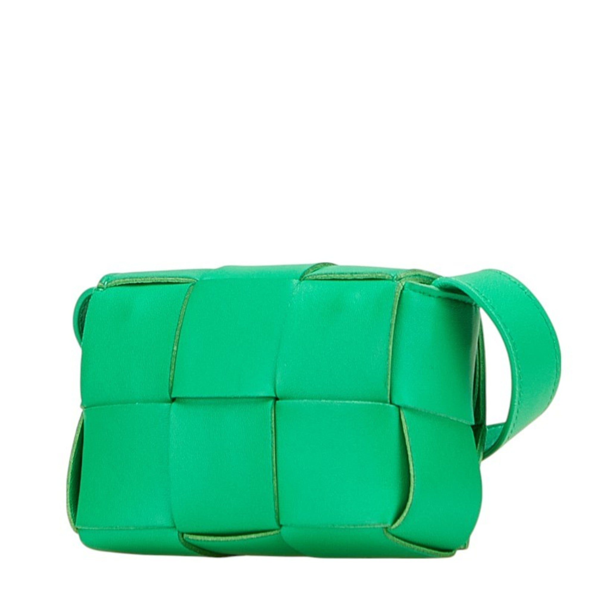 Bottega Veneta Green Leather Shoulder Bag