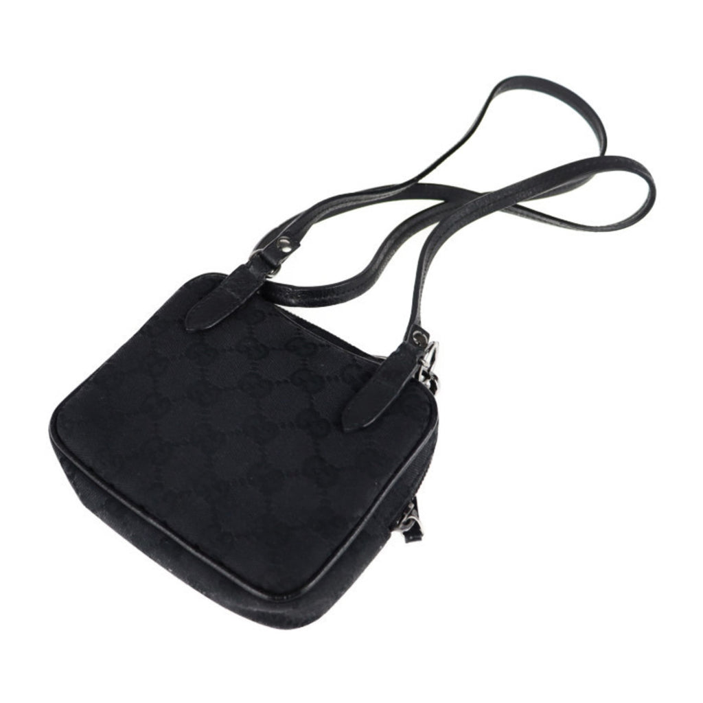 Gucci Gg Canvas Black Gg Canvas Handbag Pochette Shopping Bag Shoulder Bag Tote Bag (Pre-Owned)